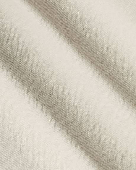 Haut &agrave; Manches Tr&egrave;s Courtes &agrave; Col Rond en M&eacute;lange de Lin