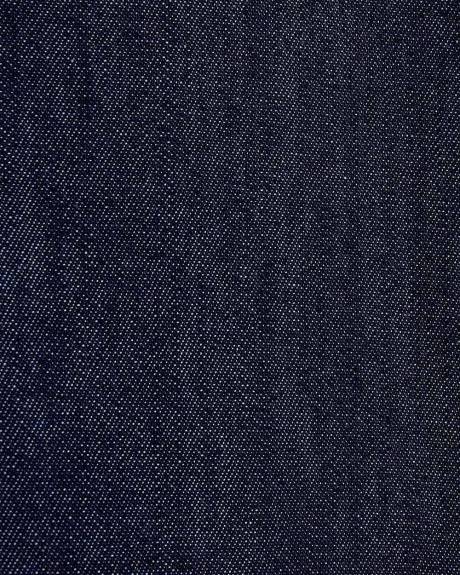 Short-Sleeve Mini Denim Dress