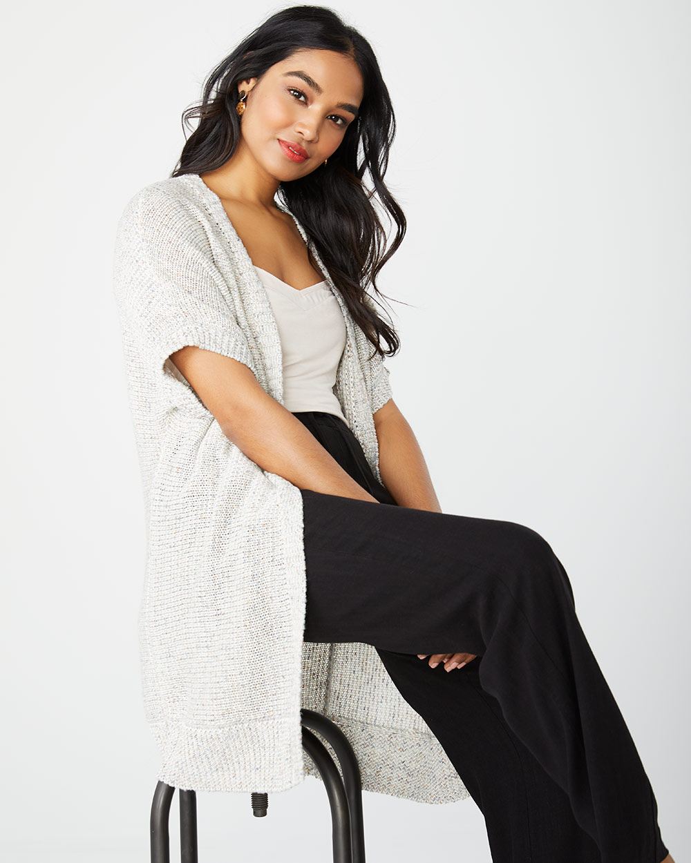 C&G Speckled Elbow sleeve cardigan RW&CO.