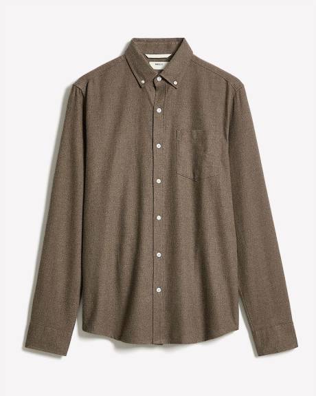 Slim-Fit Solid Flannel Shirt