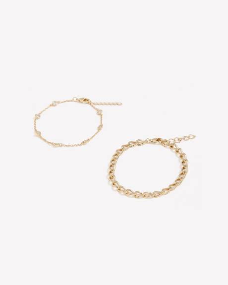 Golden Chain Bracelets - Set of 2