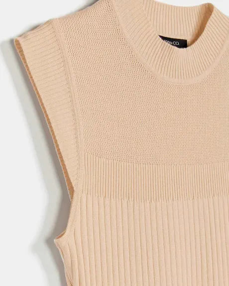 Bodycon Mock Neck Sweater with Pointelle Stitch
