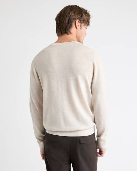 Pull à Col Rond en Laine Mérinos