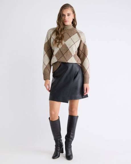 Long-Sleeve Crew-Neck Intarsia Sweater