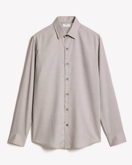 Slim-Fit Solid Cotton Modal Dress Shirt