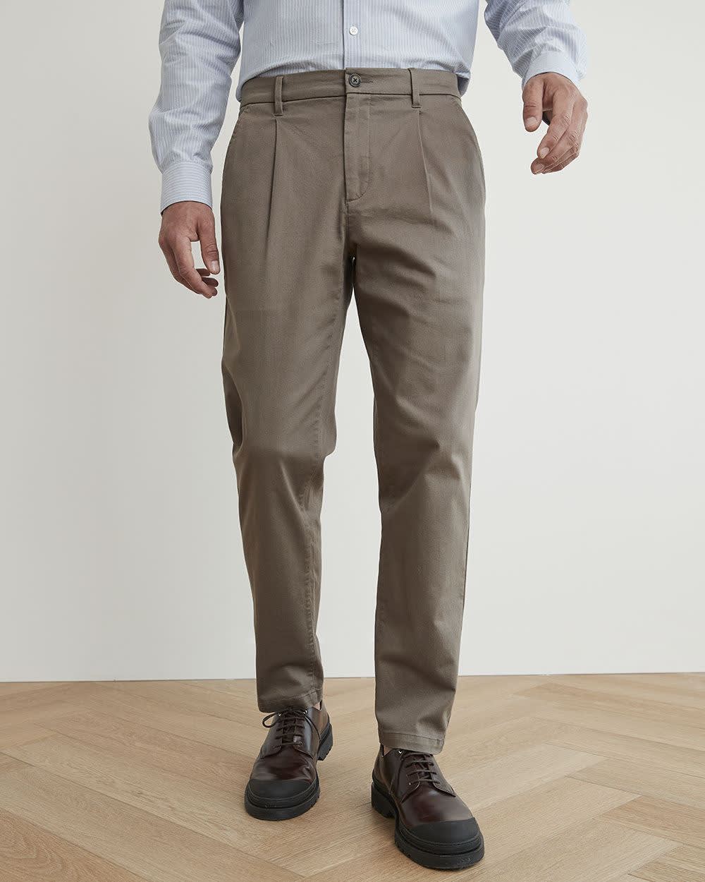 Slim-Fit Pleated Chino Pants - 30