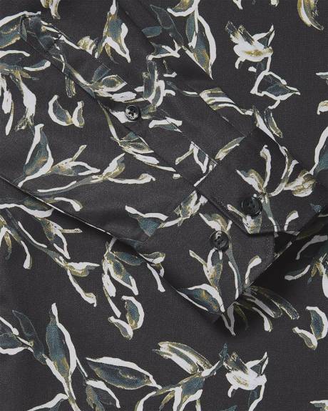 Chemise Habill&eacute;e &agrave; Coupe Ajust&eacute;e &agrave; Motif Floral Aquarelle