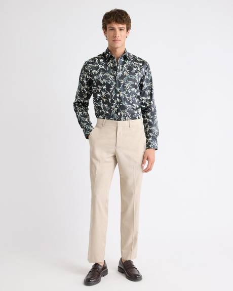 Chemise Habill&eacute;e &agrave; Coupe Ajust&eacute;e &agrave; Motif Floral Aquarelle