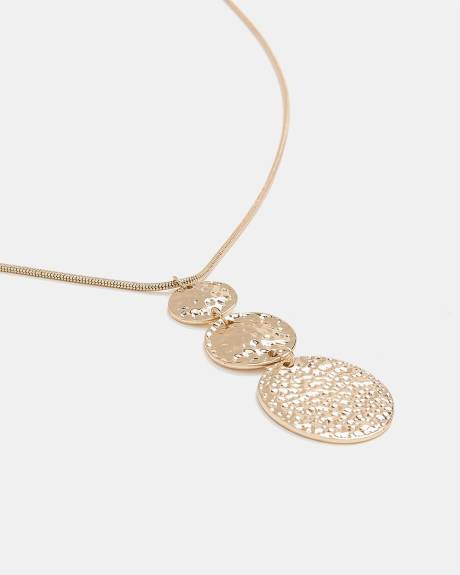 Collier Long avec Pendentif &agrave; Trois Disques