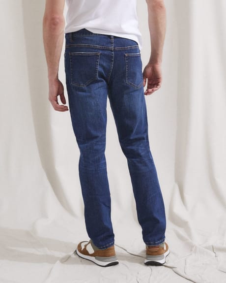 Jeans À Jambe Étroite Lavage Bleu Moyen