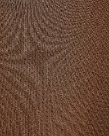 T-Shirt Uni à Col Rond en Coton Interlock