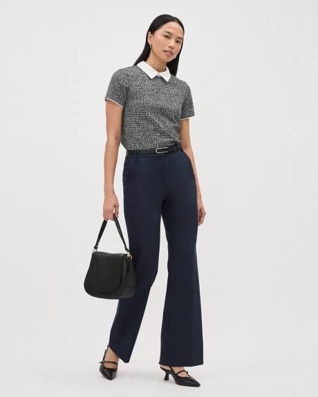 Haut &agrave; Manches Courtes et Col Chemisier