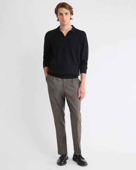 Long-Sleeve Sweater with Johnny Collar