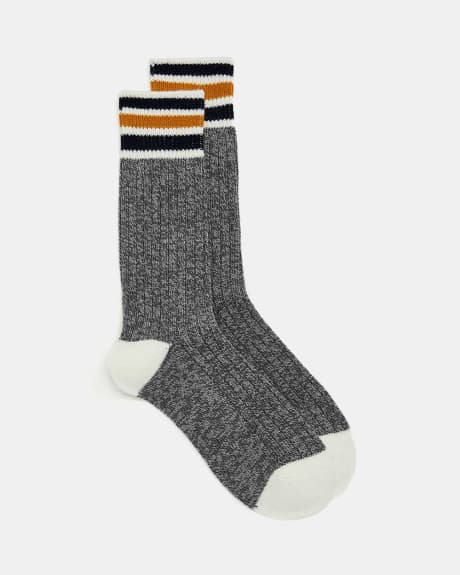 Wool Socks with Yellow Stripes