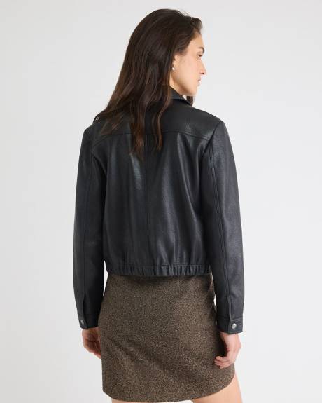 Short Faux Leather Jacket