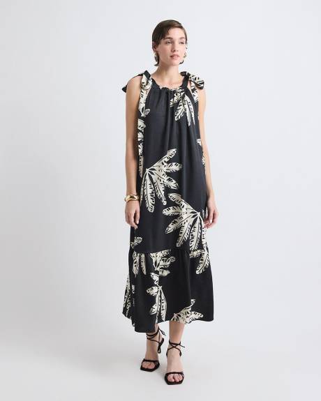 Robe Midi Sans Manches &agrave; Encolure Licou