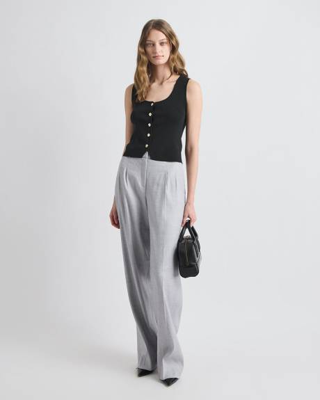 Cropped Buttoned-Down Sweater Vest