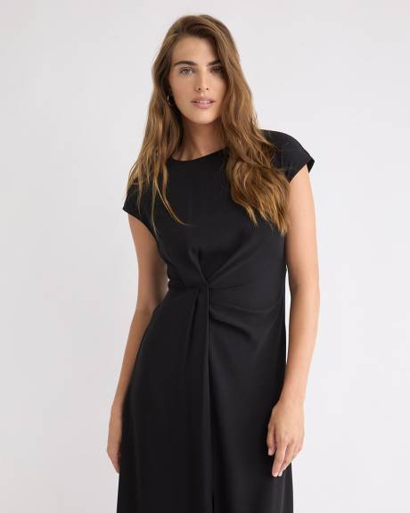 Robe Midi Sans Manches avec Détail Drapé