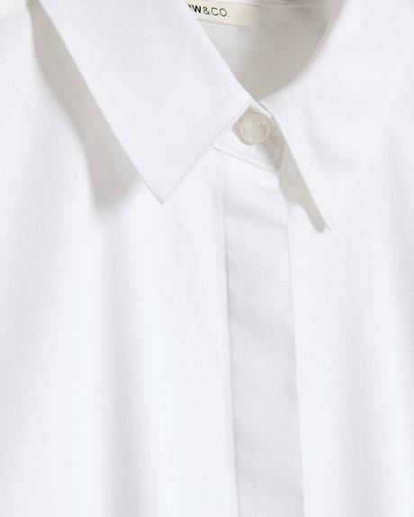 Fitted Long-Sleeve Poplin Blouse