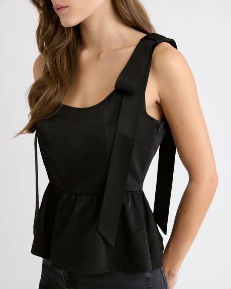 Blouse Péplum Sans Manches à Col en U