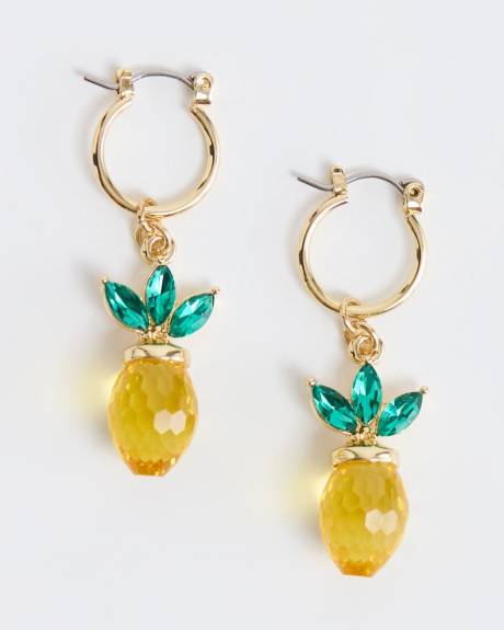 Hoops with Pineapple Pendants