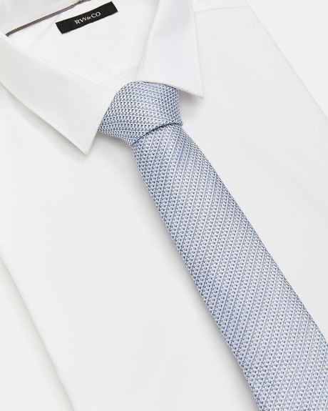 Cravate Régulière Bleue Pâle en Soie Texturée