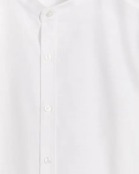 Chemise Habillée Blanche à Coupe Étroite et Col Cravate