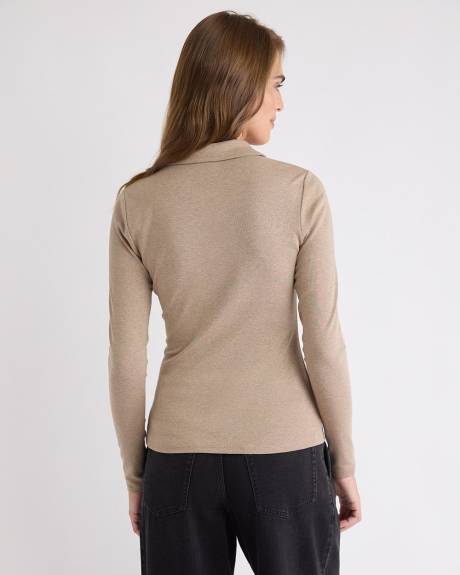 Polo à Manches Longues en Tricot Luxueux