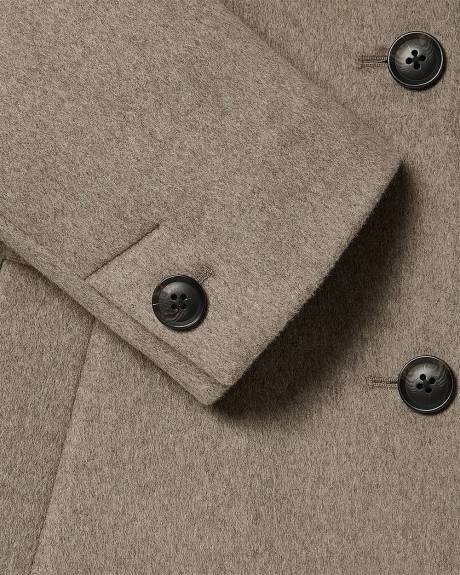 Wool-Blend Funnel-Neck Long Winter Coat