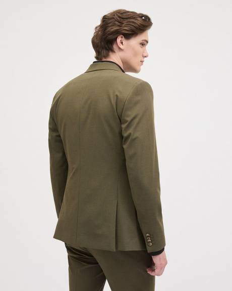 Slim-Fit Dark Olive Suit Blazer