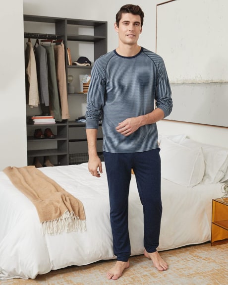 Striped Long Sleeve T-Shirt & Pant Pajama Set
