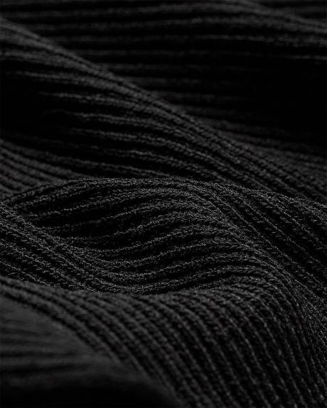 Haut Côtelé à Manches Longues et Col V