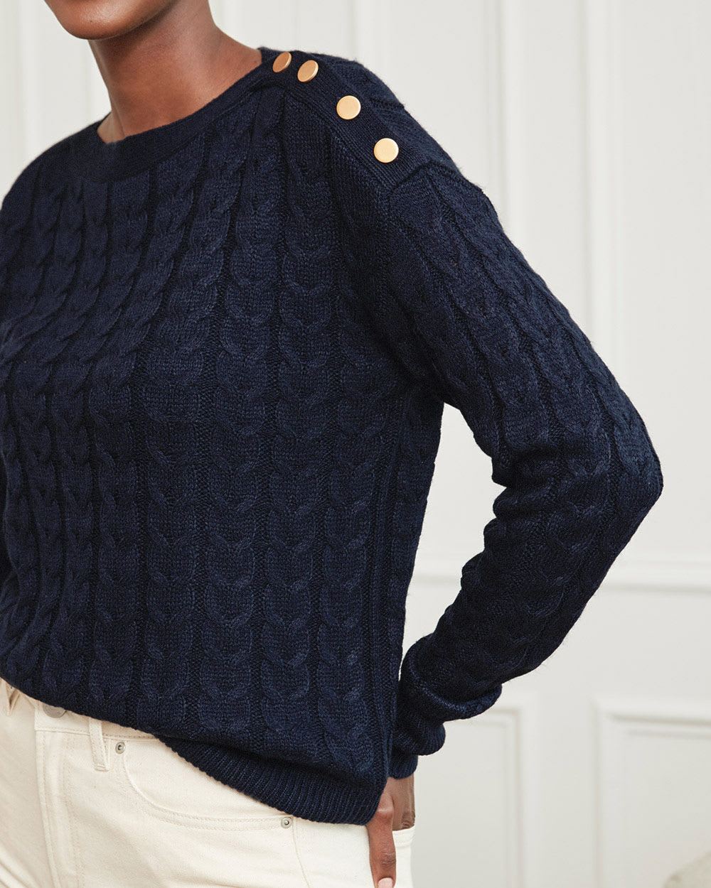 Cable Stitch Boat Neck Sweater