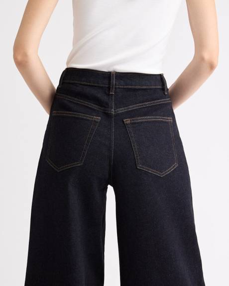 Dark-Wash High-Rise Ultra-Wide-Leg Jeans