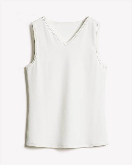 Camisole à Col V et Bretelles Larges en Tricot Luxueux