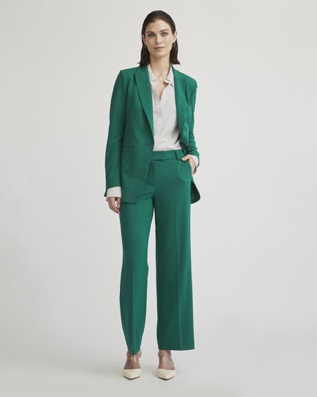Emerald Green One-Button Long Blazer