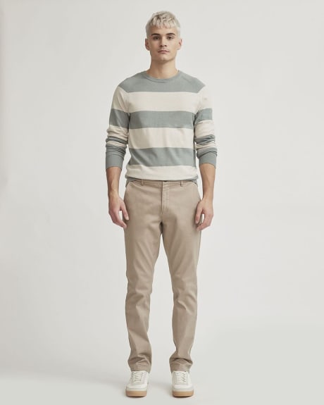 Striped Raglan Sleeve Crew-Neck Sweater
