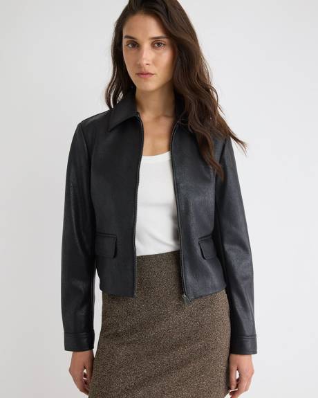 Short Faux Leather Jacket