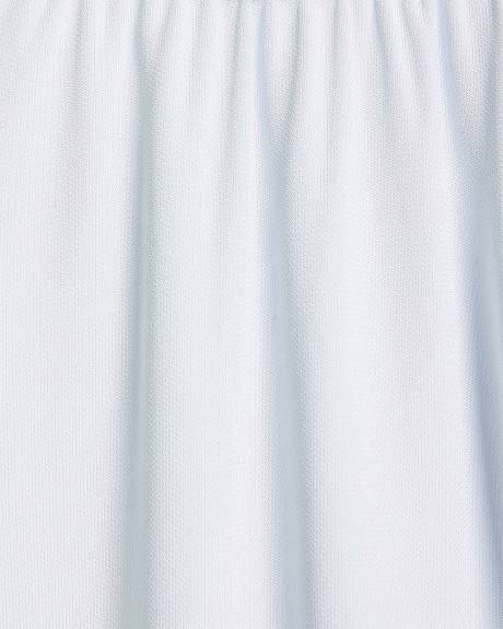 Long-Sleeve Top with Shirred Crew Neckline