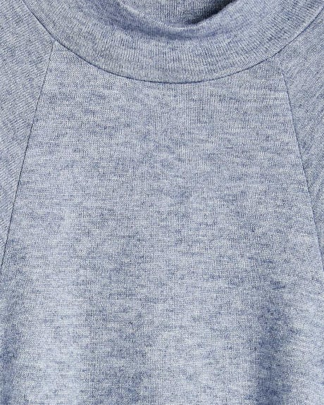T-Shirt en Tricot Brossé à Manches Longues Dolman
