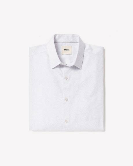 Chemise Habillée à Coupe Étroite à Motif Feuillagé Ton sur Ton