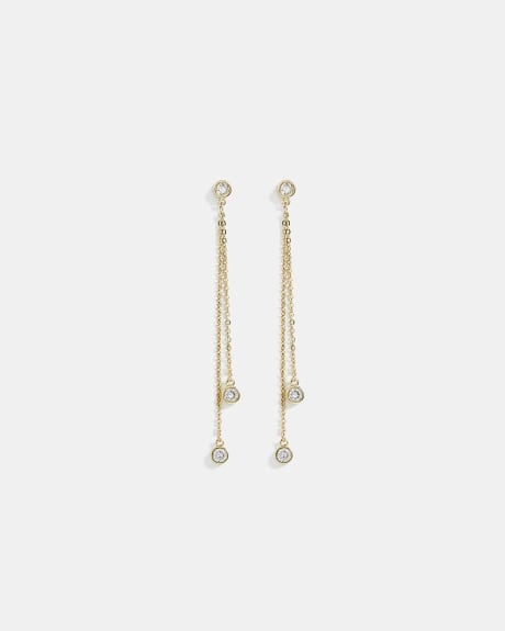 Chain Earrings with Stone Details