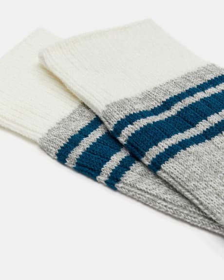 Wool-Blend Socks with Contrast Trims