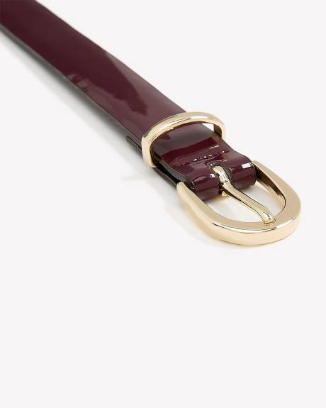 Ceinture Étroite en Cuir avec Boucle Ovale