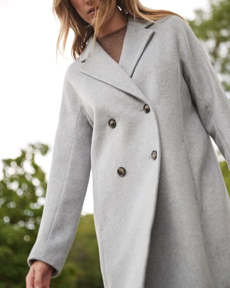 Double-Breasted Wool Cocoon Coat