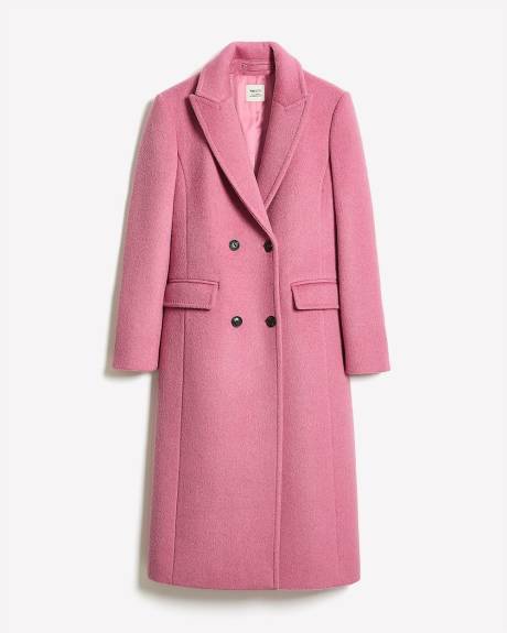 Wool-Blend Long Double-Breasted Coat