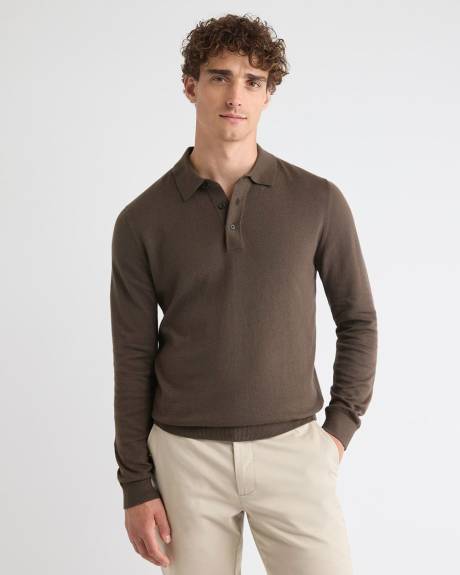 Long-Sleeve Polo Sweater