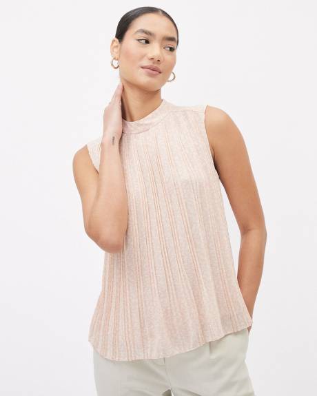 Jersey And Georgette Mix High Neck Top