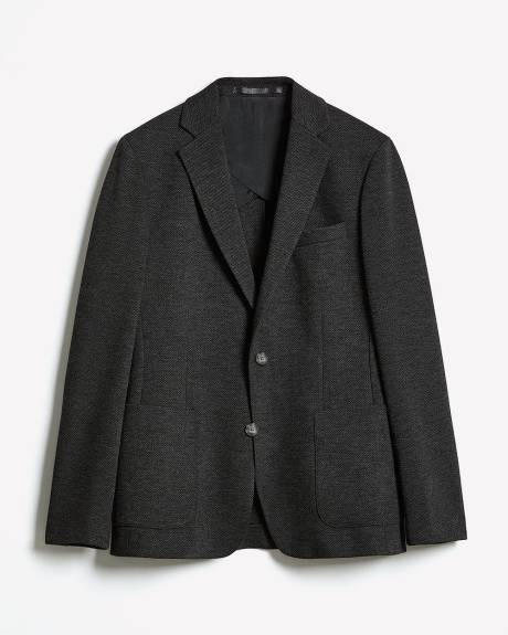 Veston en Tricot Texturé à Coupe Étroite