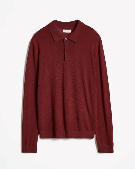 Merino Wool Polo Sweater